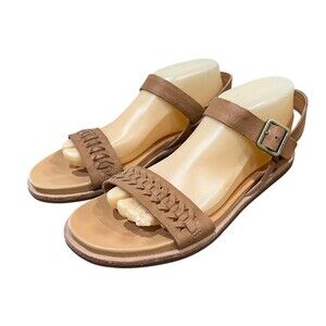 Kork-Ease K61841 Flat Brown Leather Sandals  Size 9  Sporty Vacation Comfy